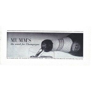 Mumm Champagne Advertisement 1960s Vintage Print Ad